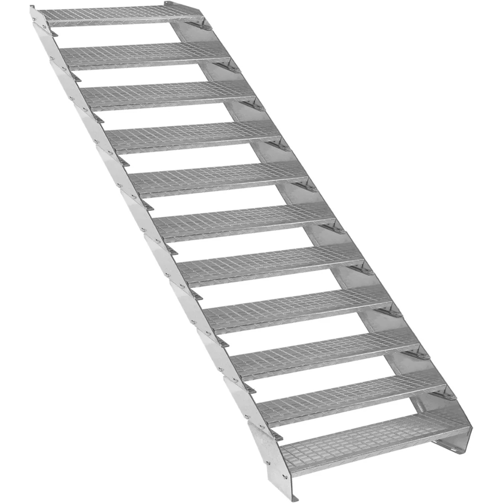 MonsterShop 11 Section Adjustable Galvanised Staircase 900mm Image 1