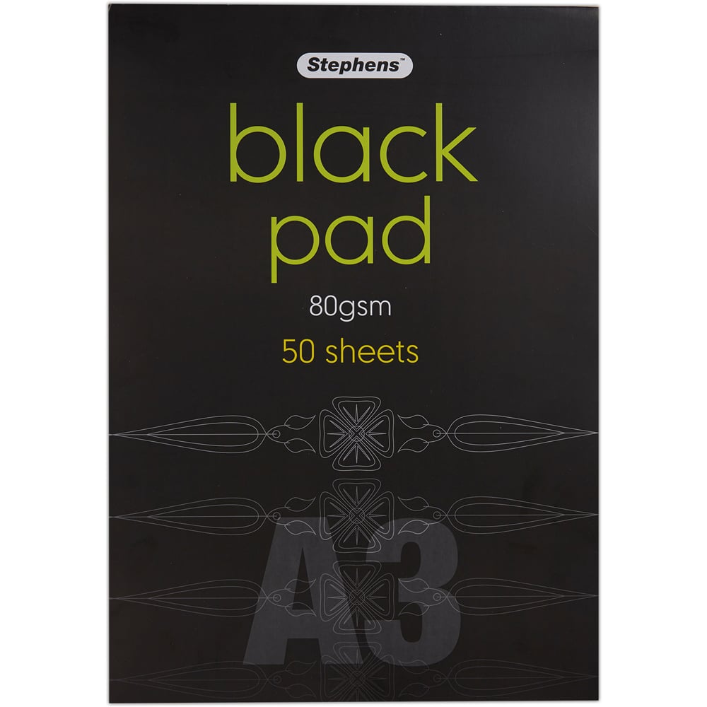 Stephens A3 Black Pad 50 Sheets 80gsm Image 1