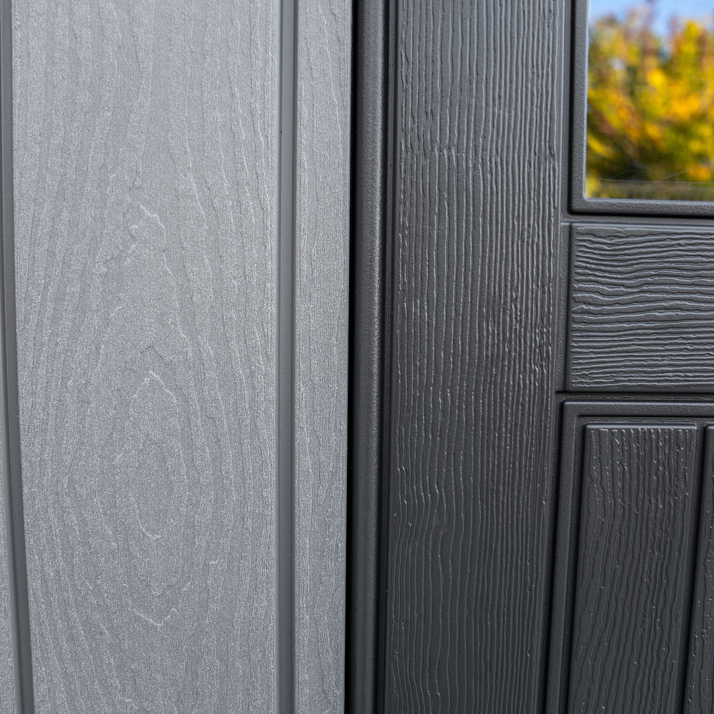 Lifetime Products 16.5 x 7ft Grey Side Entry Apex Garden Storage Shed Image 8