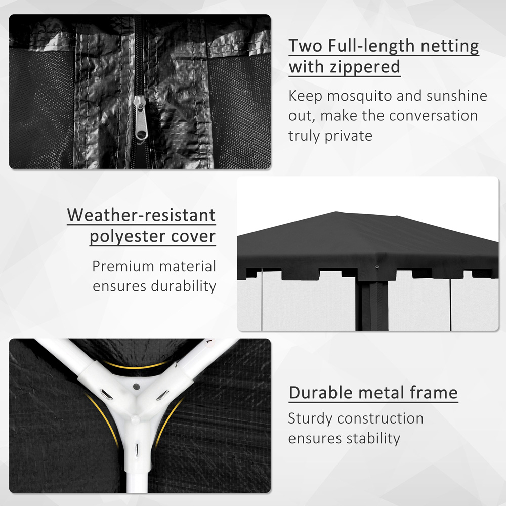Outsunny 4 x 3m Black Marquee Party Tent Image 5
