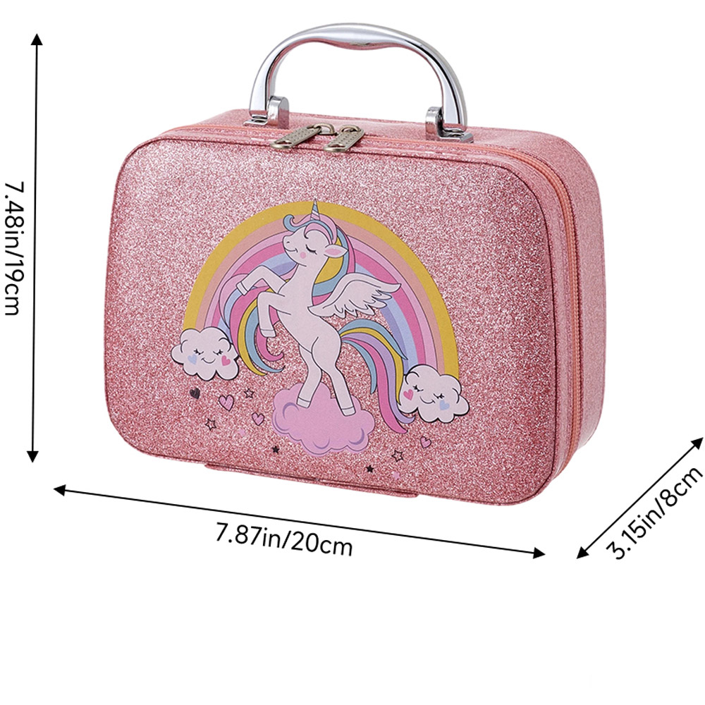 H&O Direct 23 Piece Kids Pink Washable Makeup Toy Set with Carry Case Image 6
