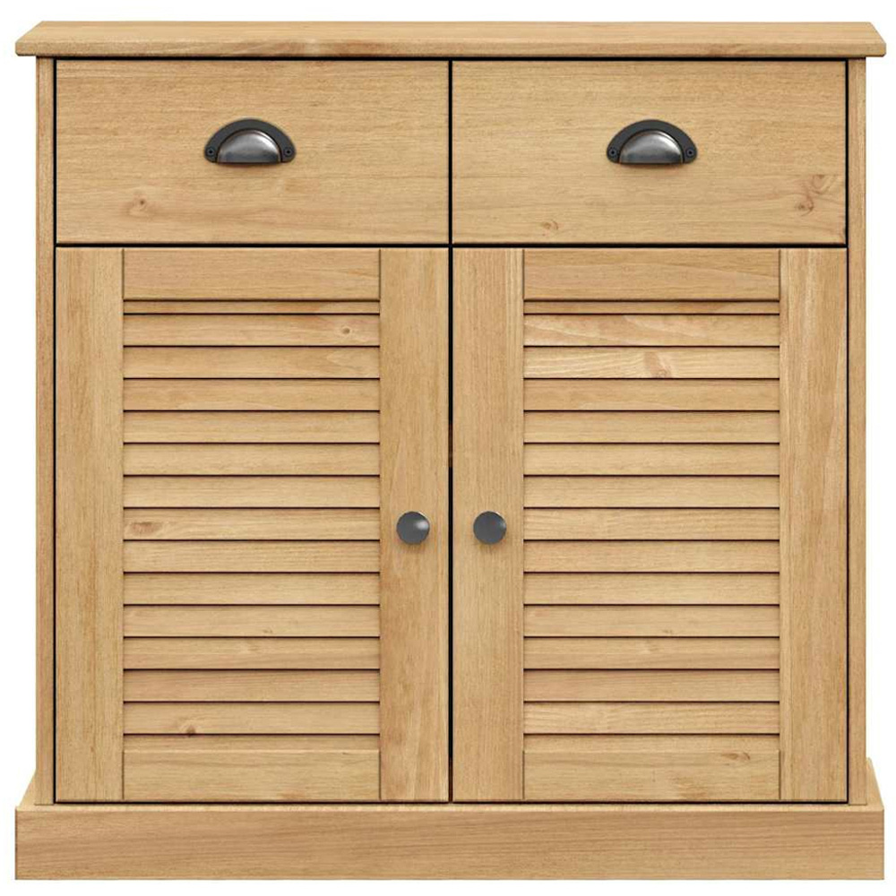 vidaXL 2 Door 2 Drawer Solid Pine Wood Sideboard Image 5