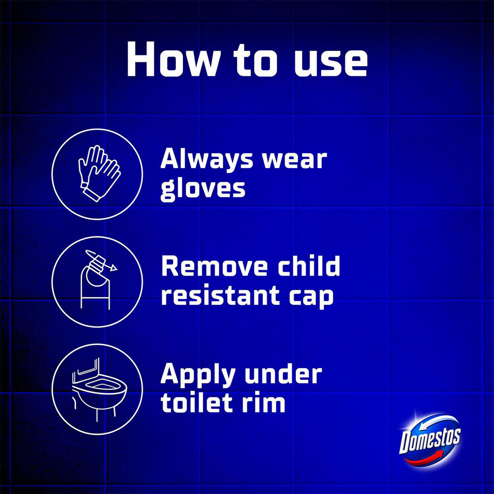 Domestos Mountain Fresh Thick Bleach Powerful Toilet and Bathroom Cleaner 1L 12 Pack Image 5