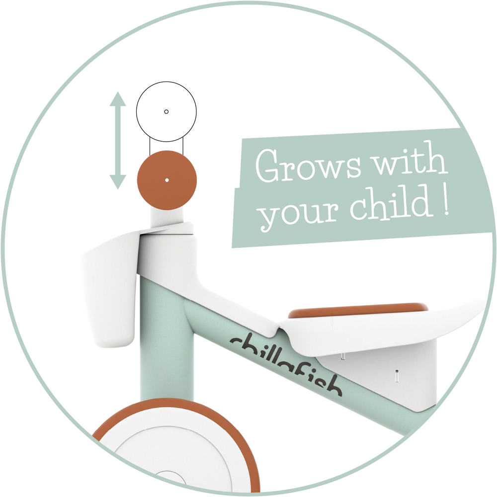 Chillafish Quadie Racer Toddlers Breeze Grow with Me Grey and Orange 4 Wheel Ride On with Basket Image 5