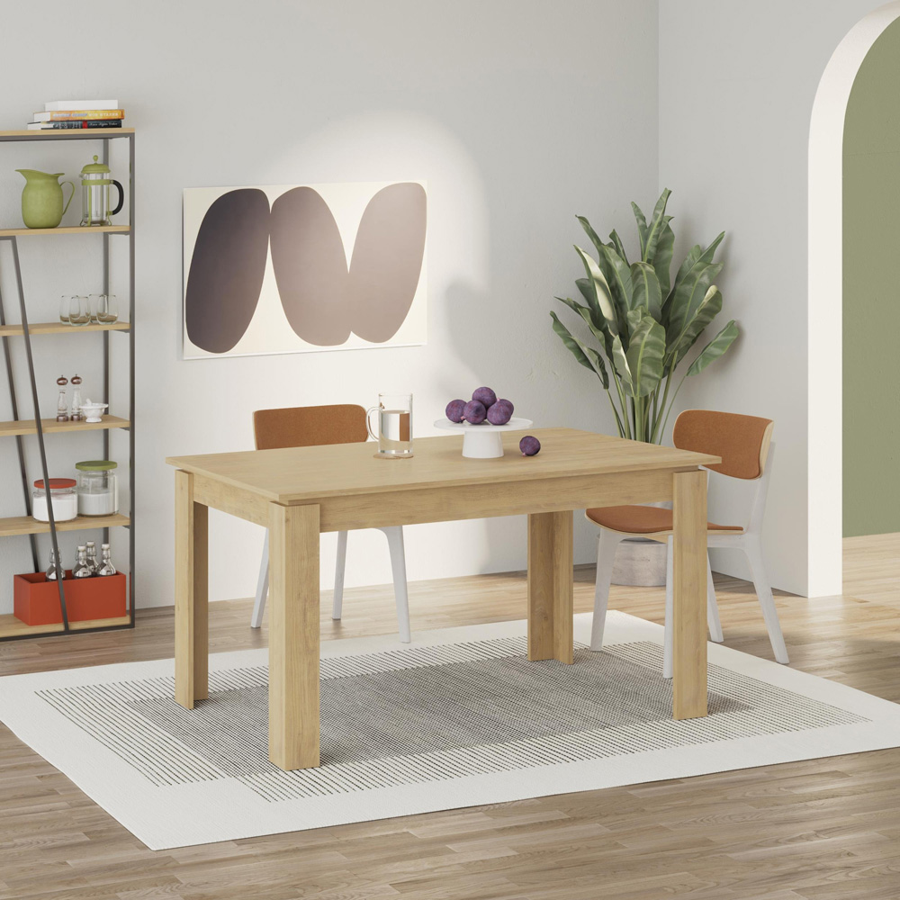 Decortie Tolmen 6 Seater Sapphire Oak Dining Table Image 5
