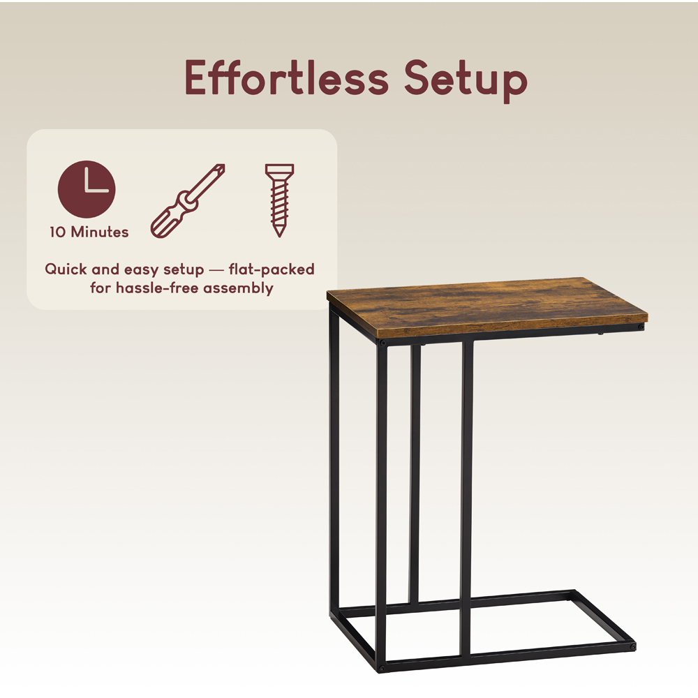 VIDA DESIGNS Brooklyn Dark Wood Side Table Image 8