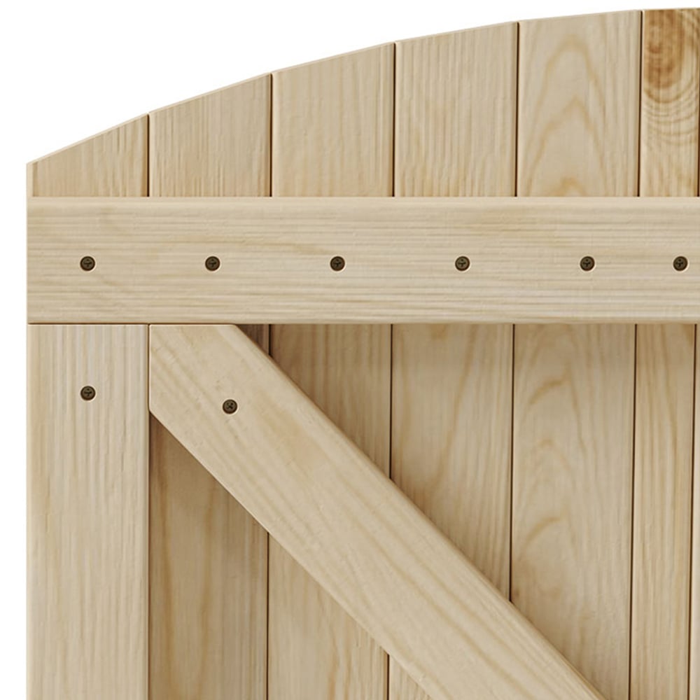 Living and Home Wooden Arch Top Garden Gate with Latch 2.7 x 5.9ft Image 6
