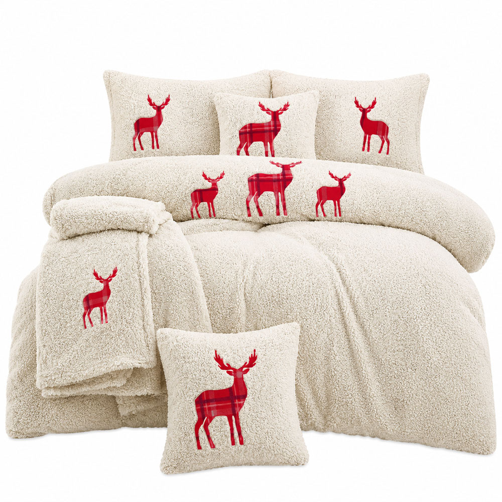 Smart Living Double Cream EMB Stag Duvet Set Image 2