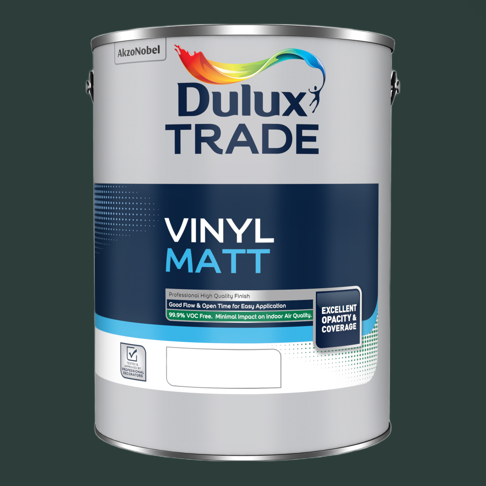 Dulux Trade Mallard Green Walls and Ceilings Vinyl Matt Paint 5L Image 2