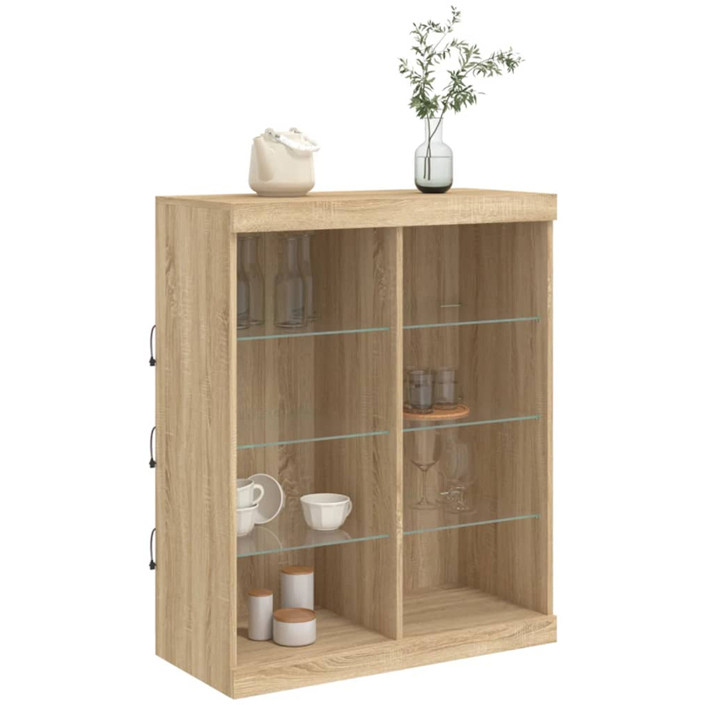 vidaXL 8 Shelf Sonoma Oak LED Sideboard Image 4