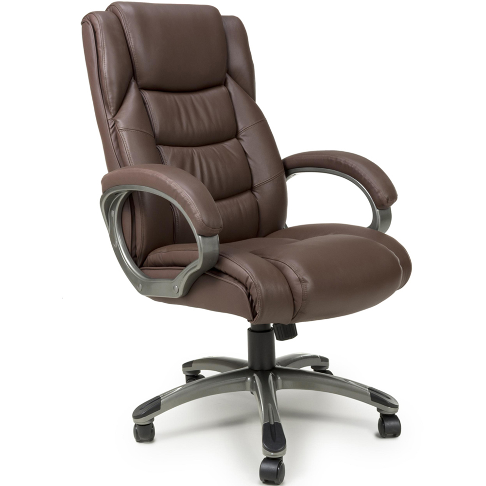 Portland Regent Brown Executive Leather-Faced Office Chair Image 2