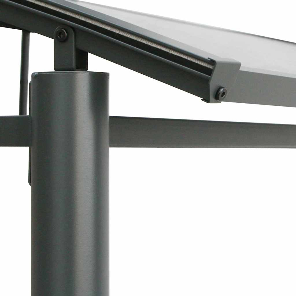 vidaXL 2.1 x 1.1m Anthracite BBQ Gazebo with Side Shelves Image 6