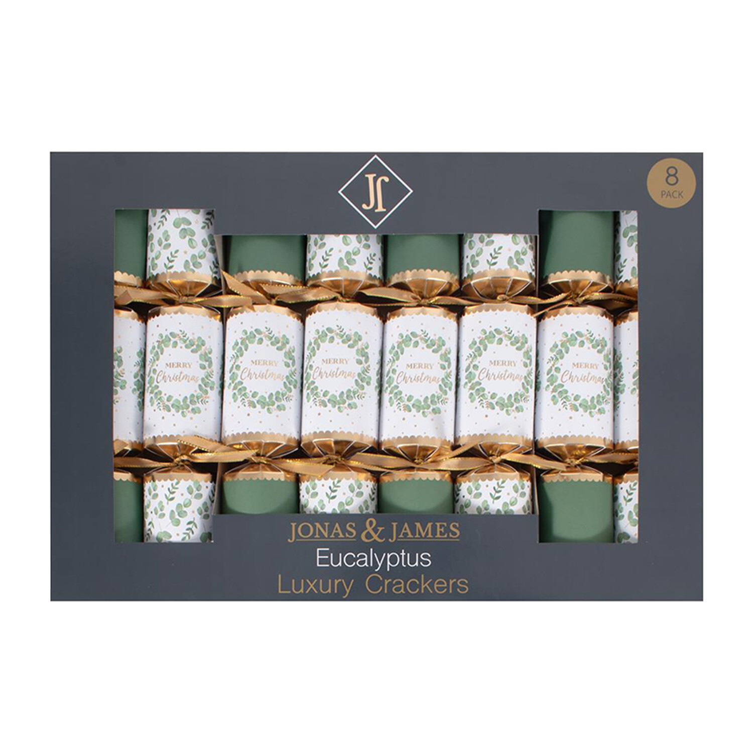 Pack of 8 Premium Eucalyptus Crackers - Green Image 1