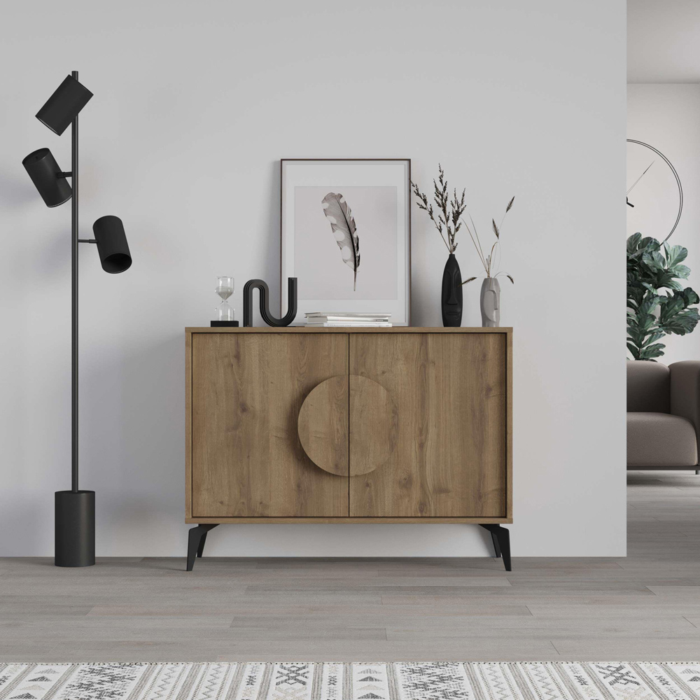 Decortie Gora 2 Door Dark Oak Effect Console Sideboard Image 6
