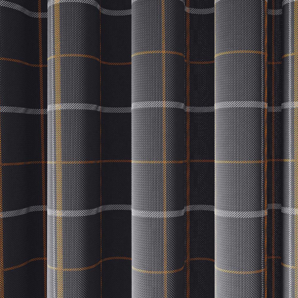 Helena Springfield Harper Woven Lined Charcoal and Ginger Eyelet Curtains 228 x 183cm Image 3