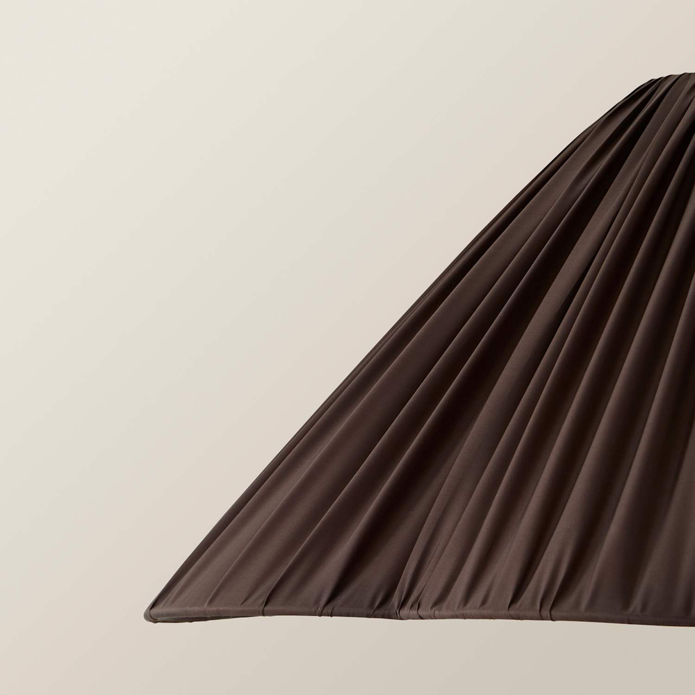 ValueLights Posie Brown Gathered Tapered Wave Easy Fit Pendant Lamp Shade 50cm Image 4