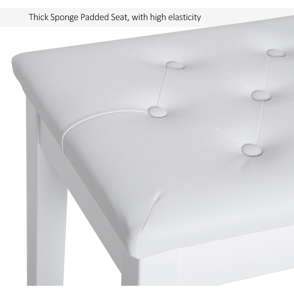 HOMCOM White PU Leather Upholstered Stool with Storage Image 6