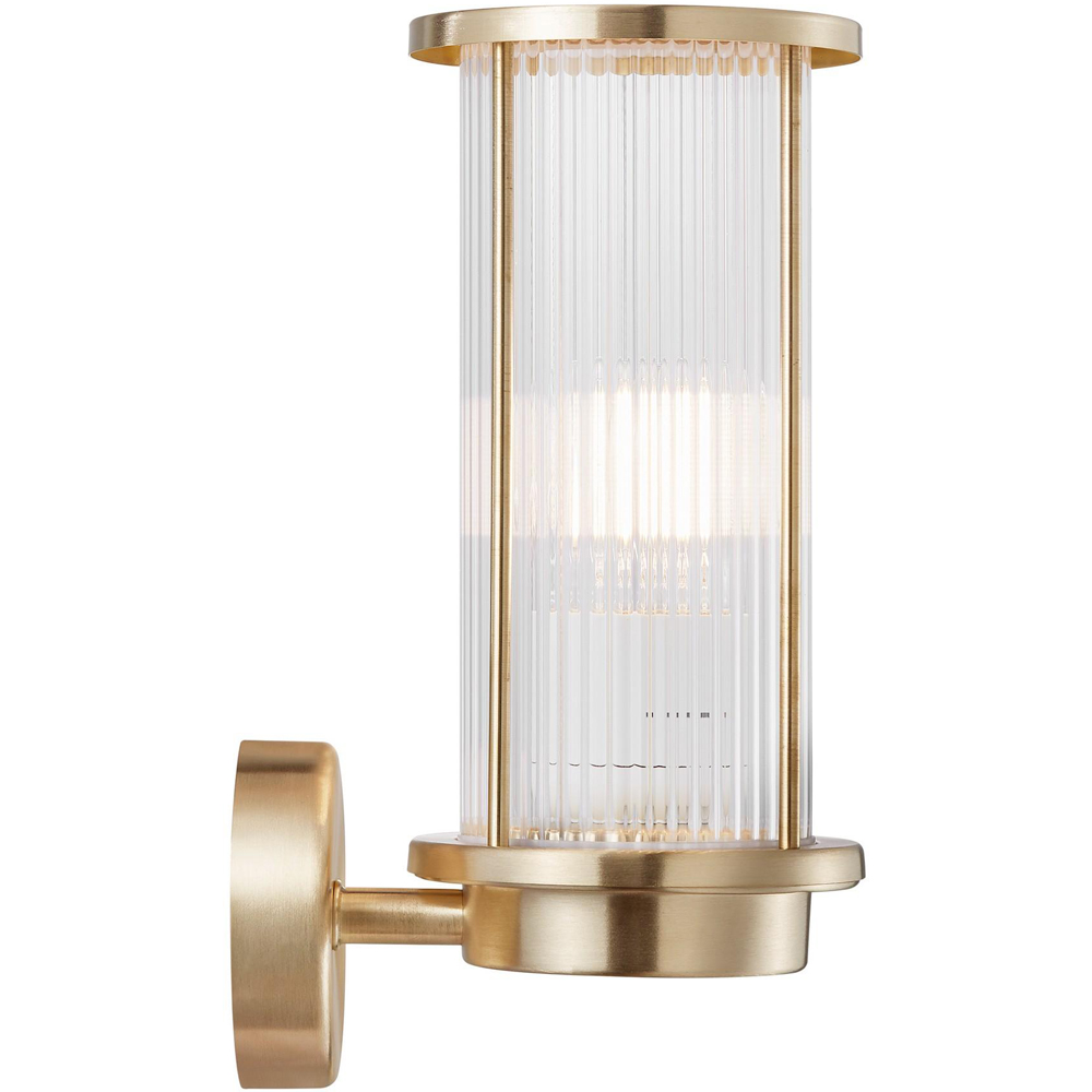 Nordlux Linton Brass Ribbed Diffuser Outdoor Wall Lamp Image 3