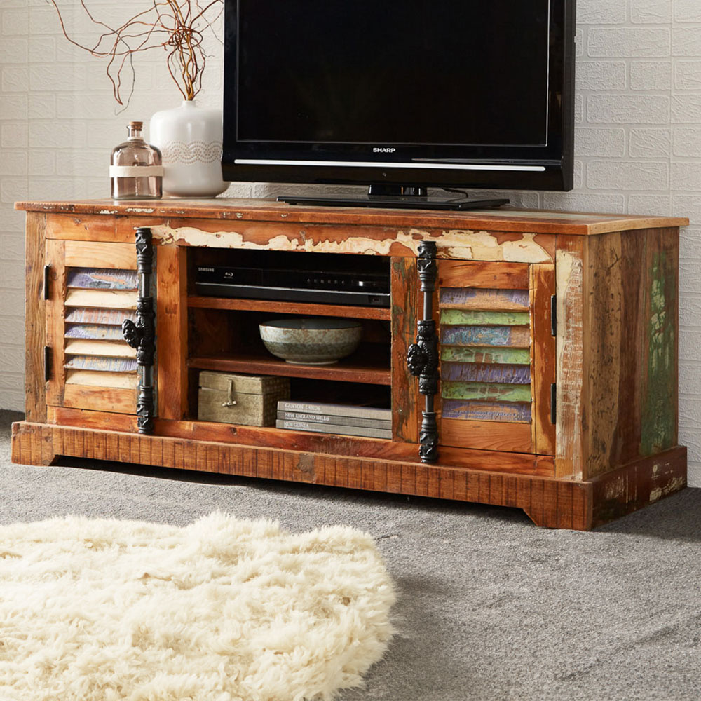 Brooklyn Camea 2 Door 3 Shelf Wooden TV Cabinet Image 1