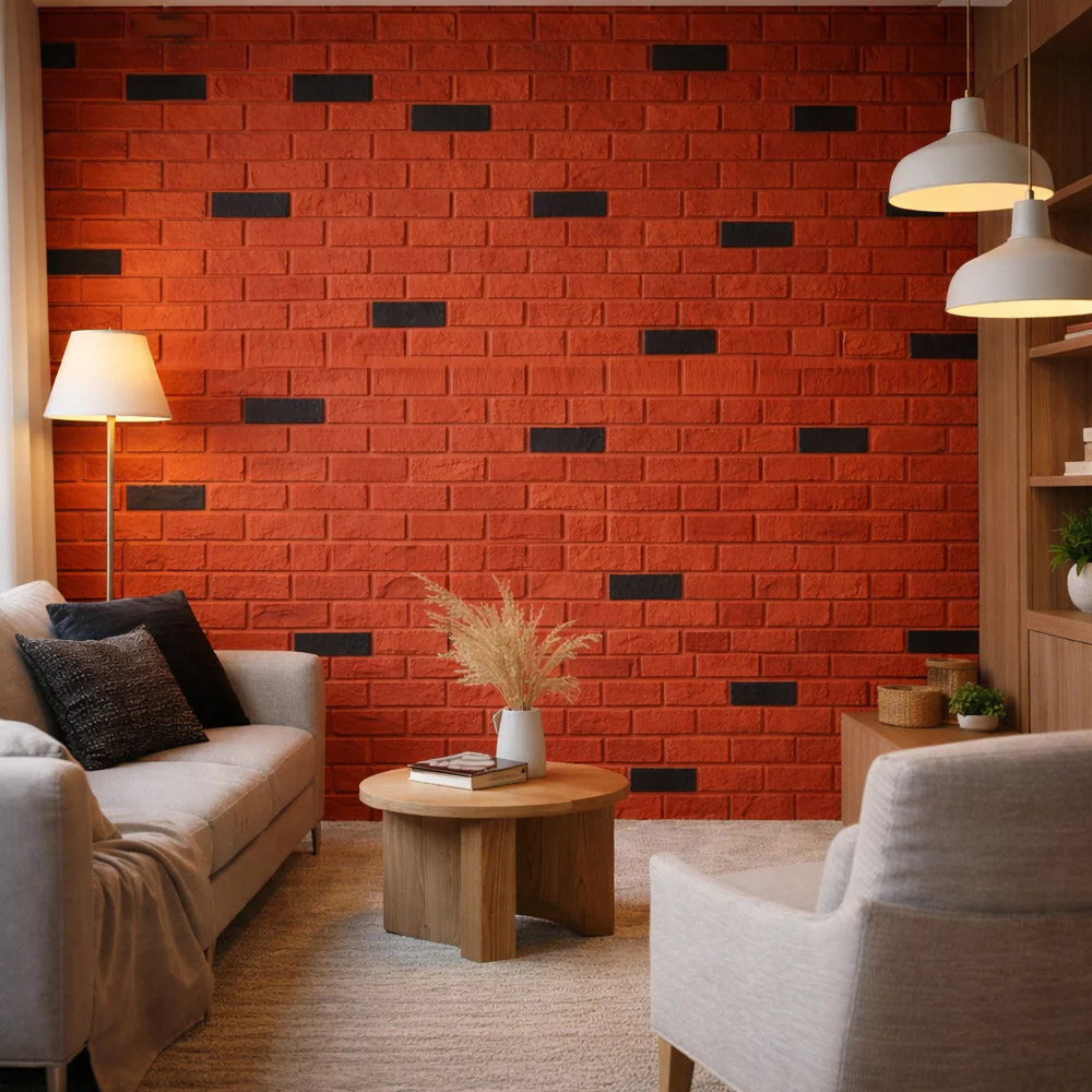 Britwall Red Brick Pattern Hard PU Wall Panel 1160 x 300 x 25mm 2 Pack Image 5