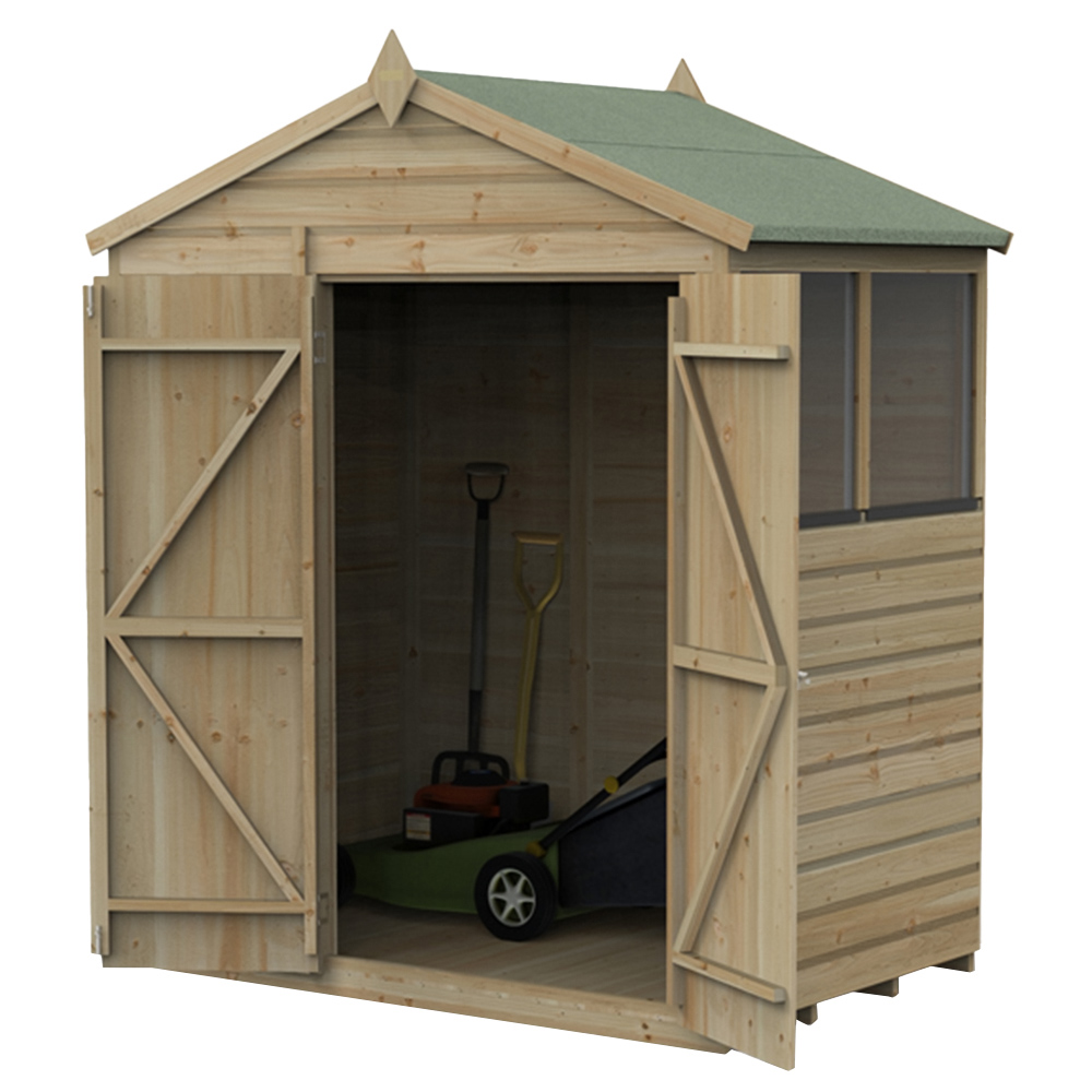 Forest Garden 6 x 4ft Beckwood 2 Window Apex Shed Image 1