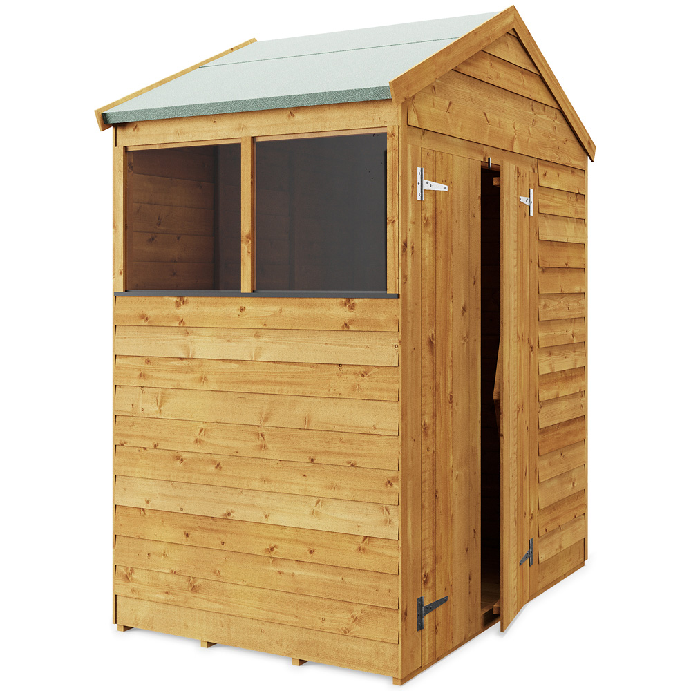 StoreMore 4 x 6ft Double Door Overlap Apex Shed with Window Image 2