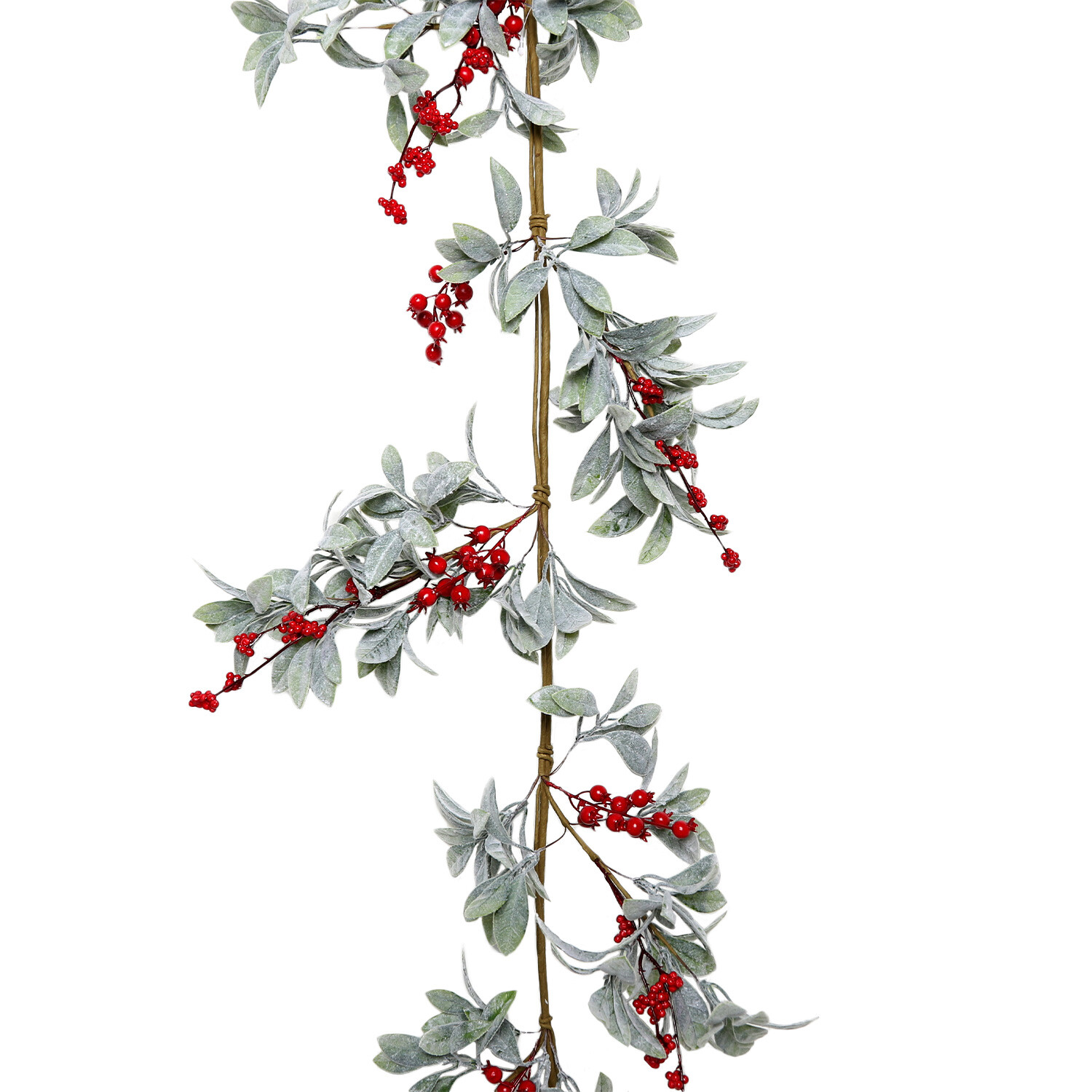 Red Berry Garland with Leaves - Red Image 1