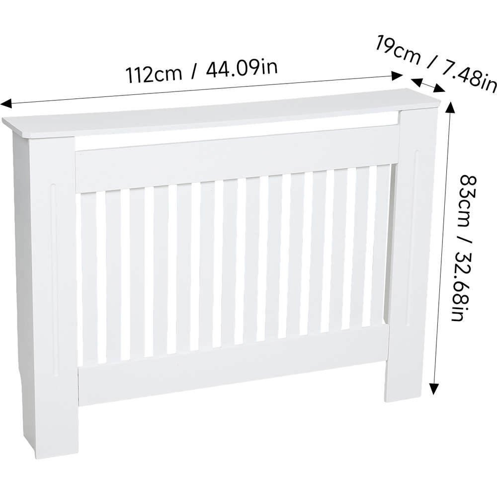 Living and Home White Slatted Radiator Cover 112 x 83cm Image 8
