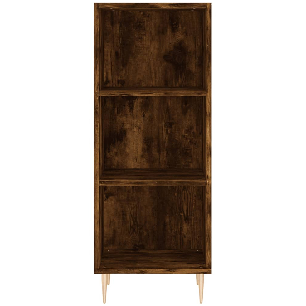 vidaXL Single Glass Door 3 Shelf Smoked Oak Highboard Image 8