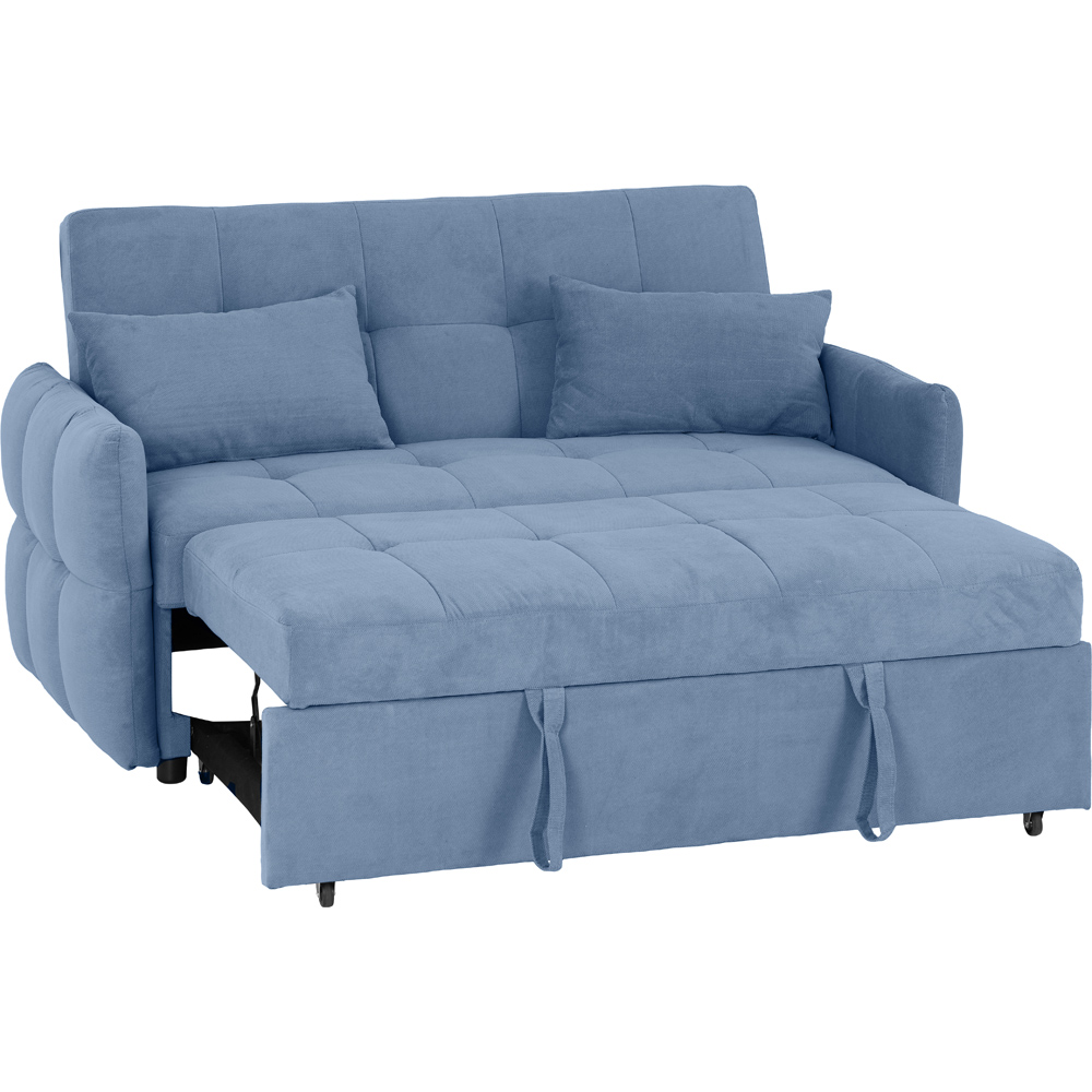 Seconique Chelsea Double Sleeper Blue Fabric Sofa Bed Image 3