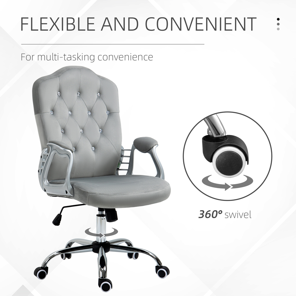 Vinsetto Grey Adjustable Office Chair Image 7