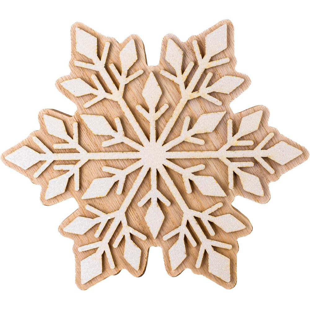 Marco Paul Wooden Snowflake Christmas Decor Image 1