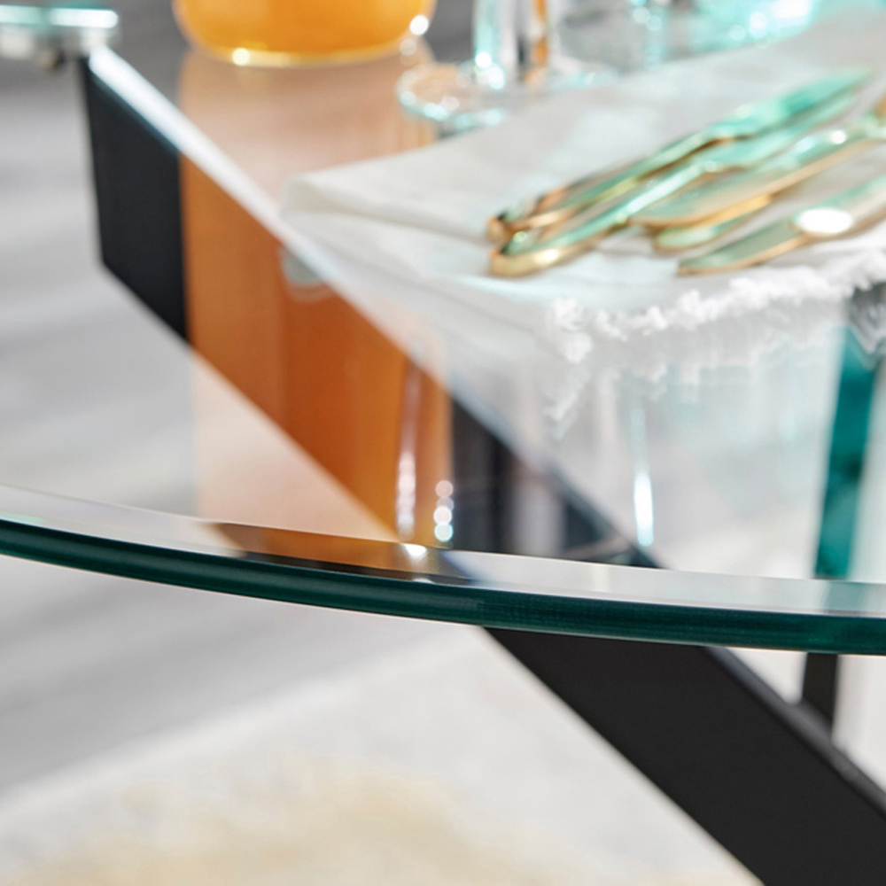 Furniturebox Arona Cesano 4 Seater Round Dining Set Black Image 5