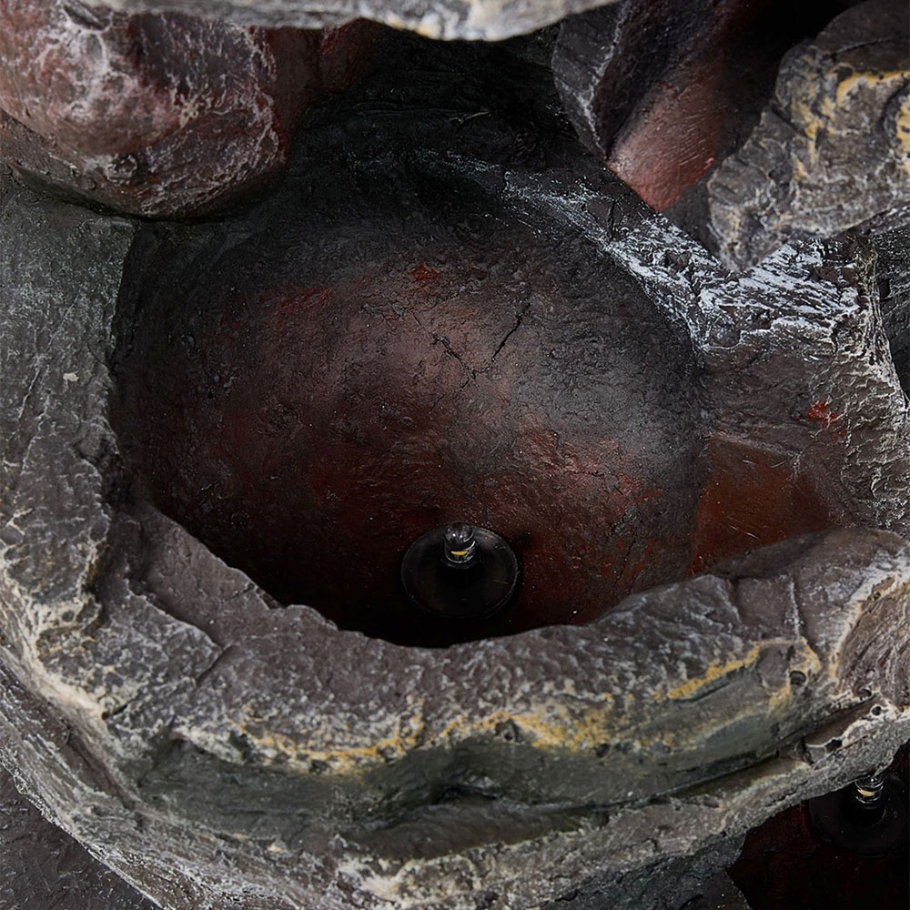 Living and Home 6-Tier Rockery Solar-Powered LED Water Feature Image 4