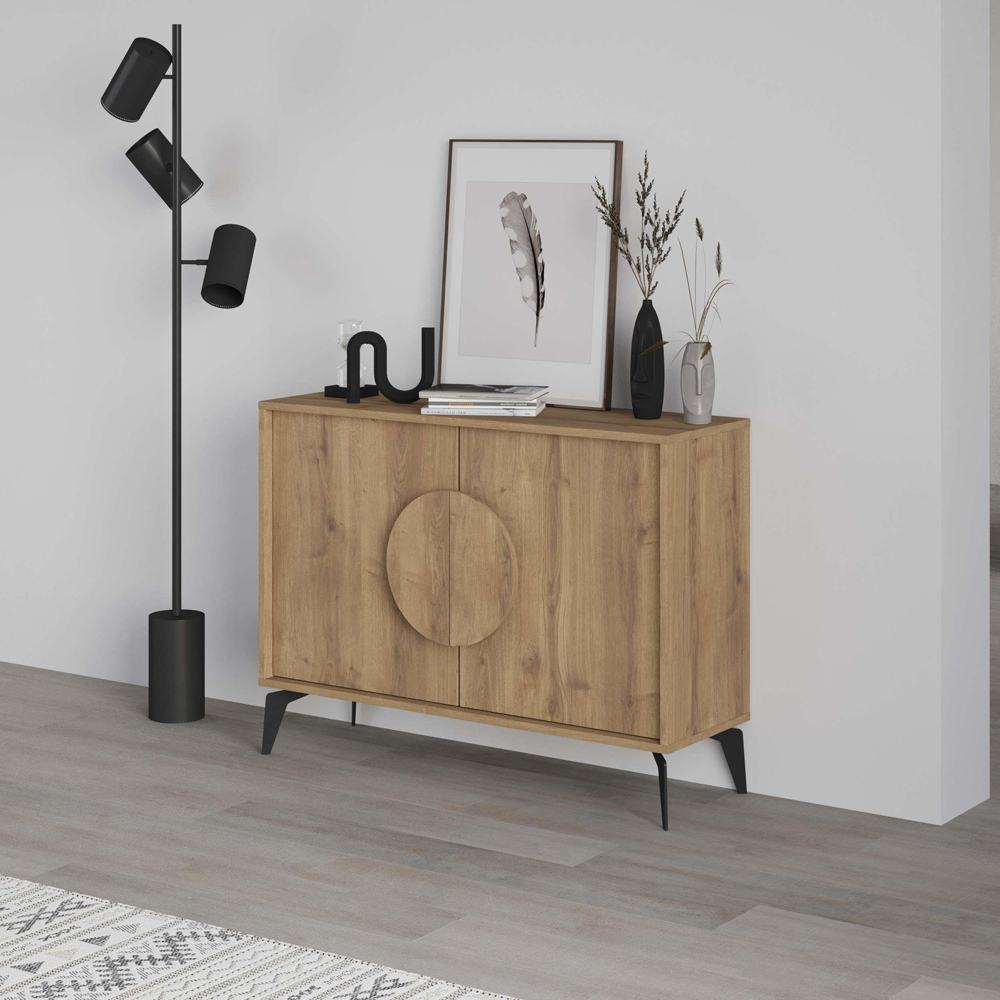Decortie Gora 2 Door Dark Oak Effect Console Sideboard Image 4