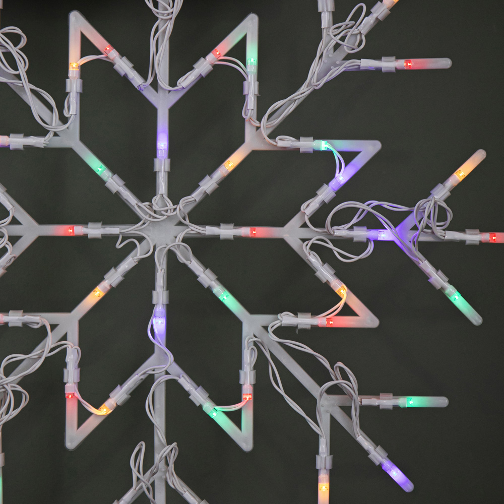 Samuel Alexander 50 Multicoloured LED Battery Operated Light-Up Snowflake Christmas Decoration 34cm Image 4