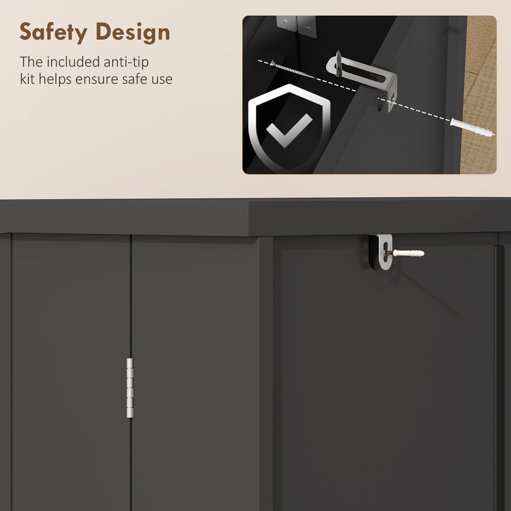 Portland 2 Door Black Kitchen Storage Cabinet Image 7