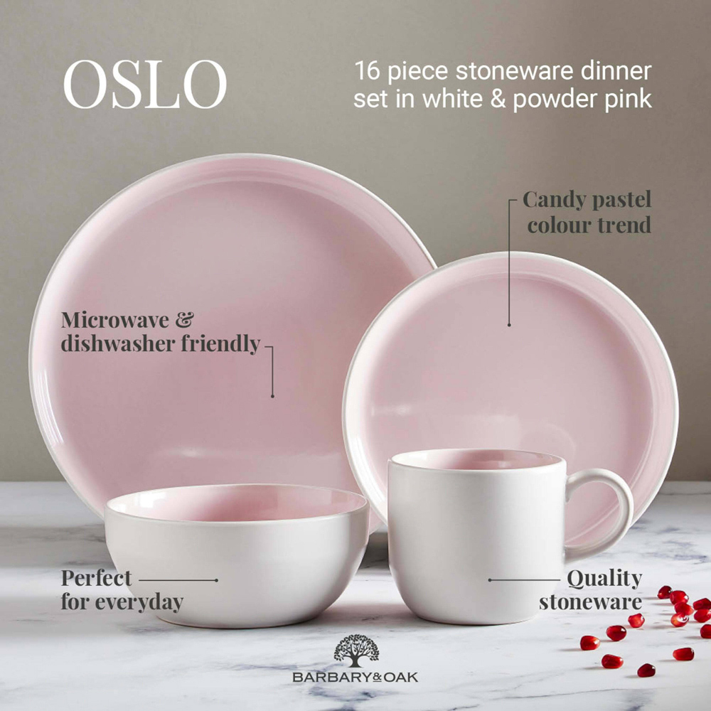 Barbary & Oak Oslo Pink 16 Piece Dinner Set Image 8