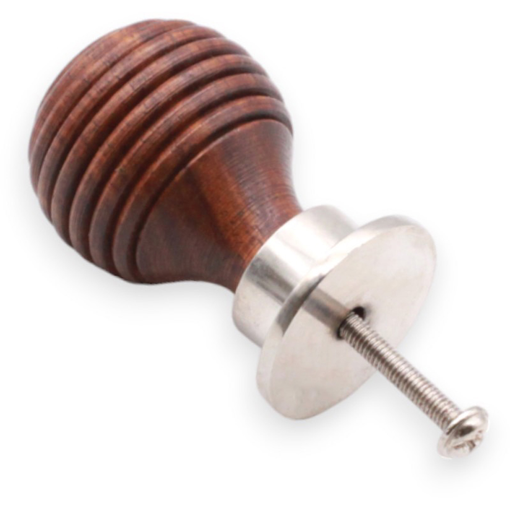 Spira Brass Rosewood Preston Polished Nickel Cupboard Knob 35mm Image 3