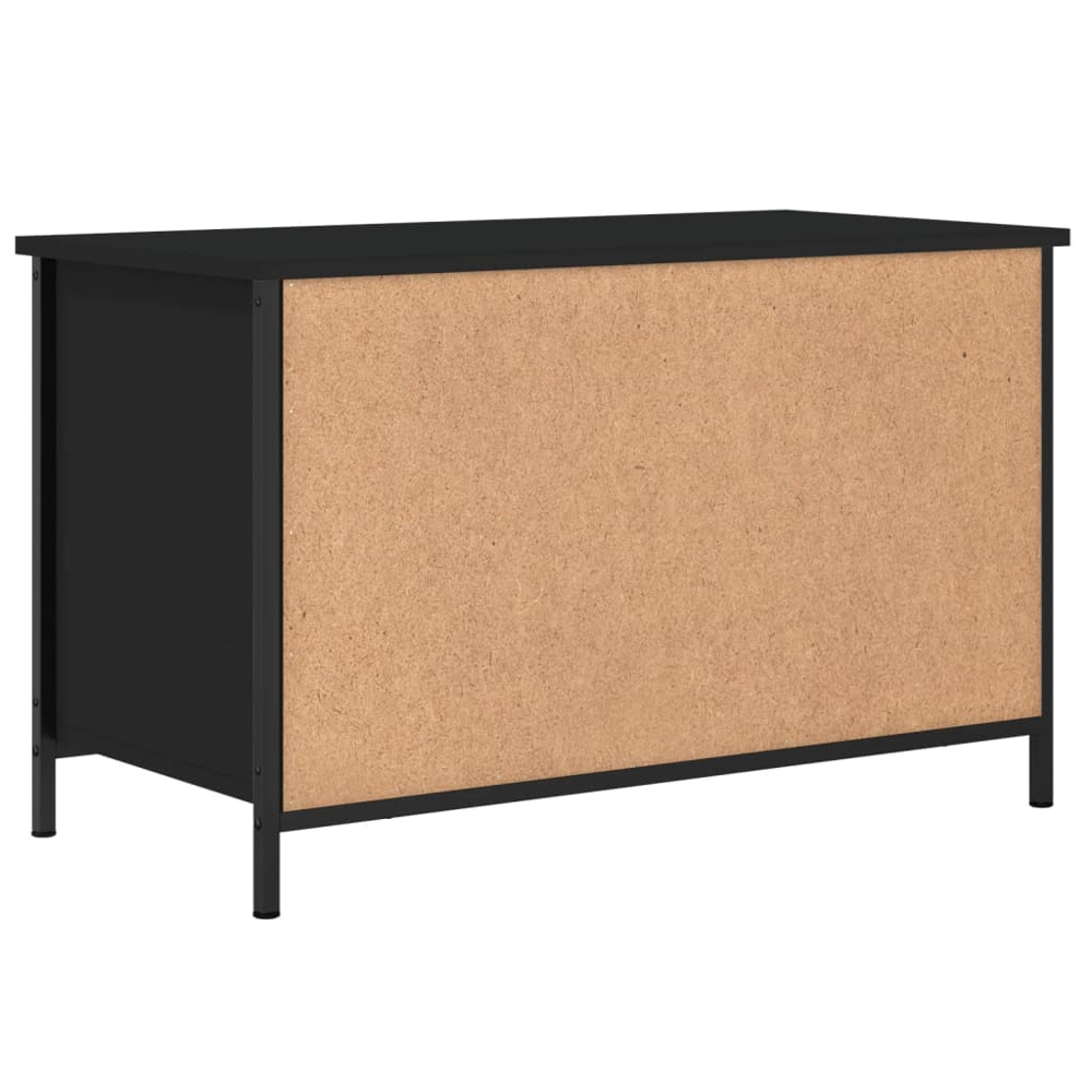vidaXL Single Door 2 Shelf Black TV Cabinet Image 8