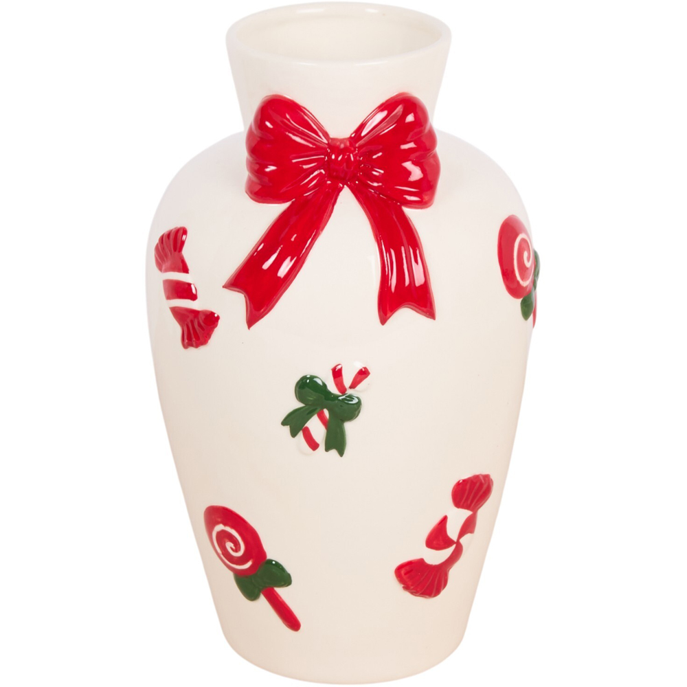 Candy Cane Bow Vase Image 1