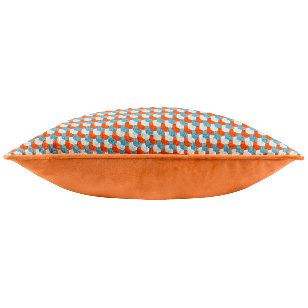 furn. Marttel Orange Geometric Jacquard Cushion Image 4
