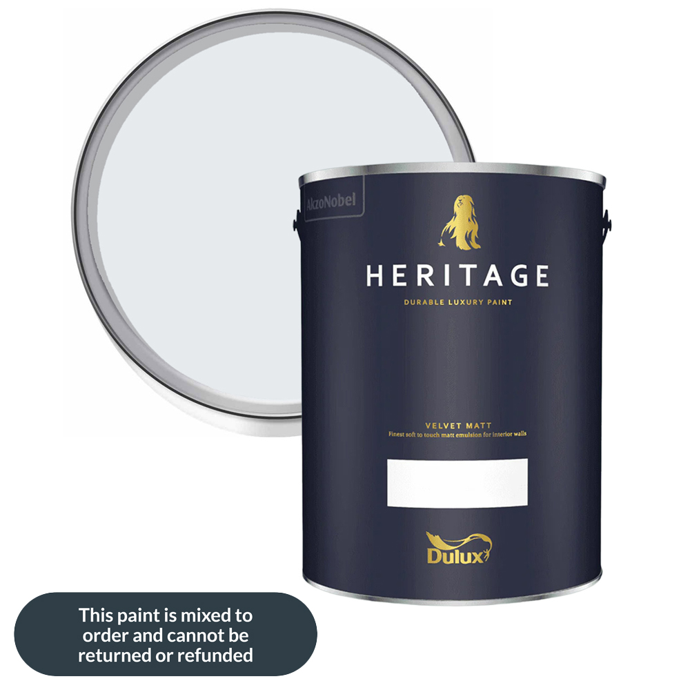 Dulux Heritage Walls and Ceilings Swedish White Velvet Matt Emulsion Paint 5L Image 1