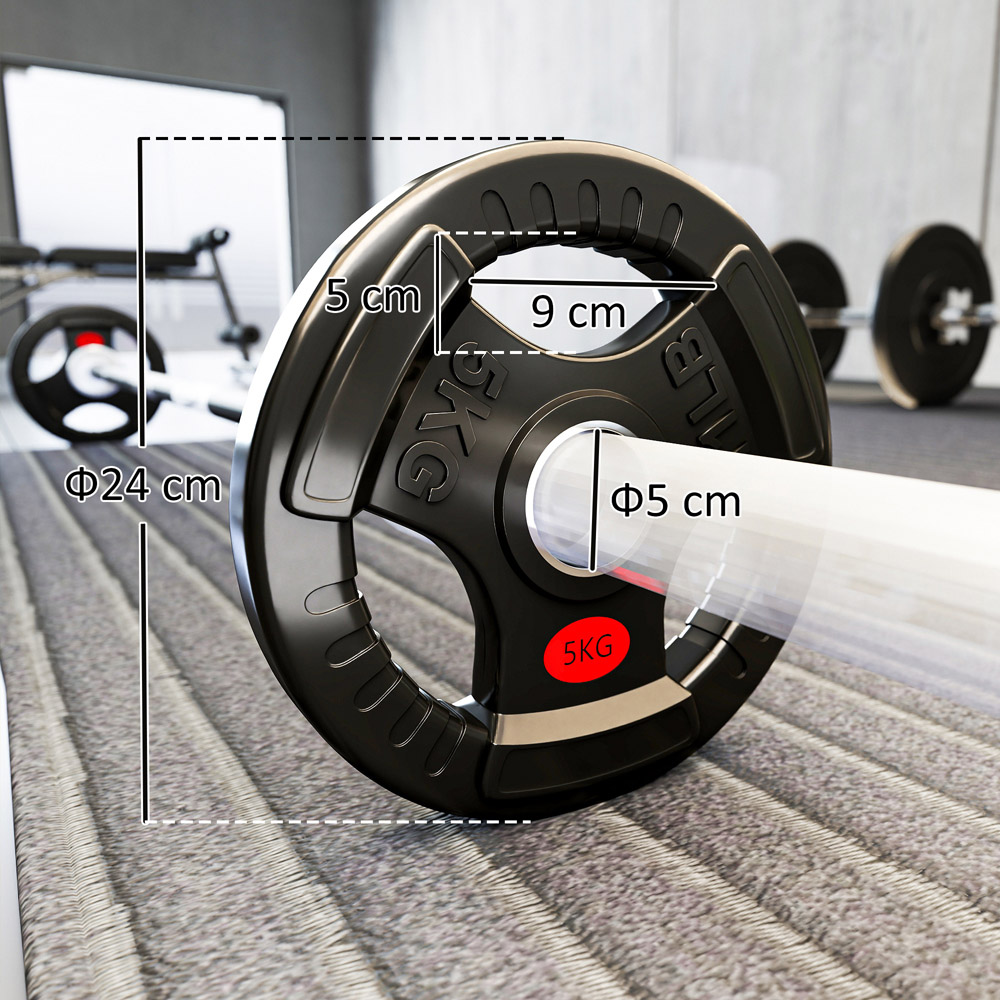 SPORTNOW Olympic Tri-Grip Weight Plates 5kg 2 Pack Image 9