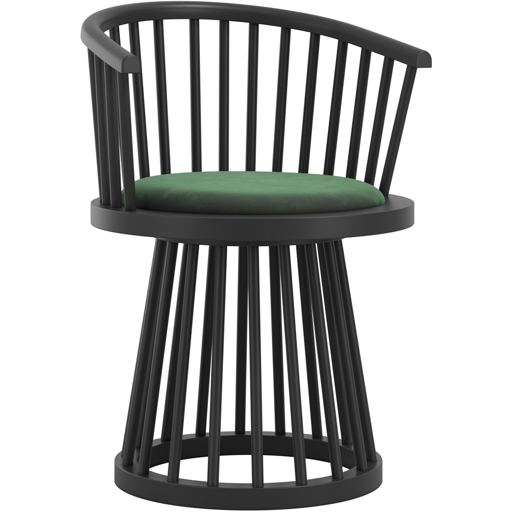 LPD Home Lina Forest Green and Black Dining Chair Image 2