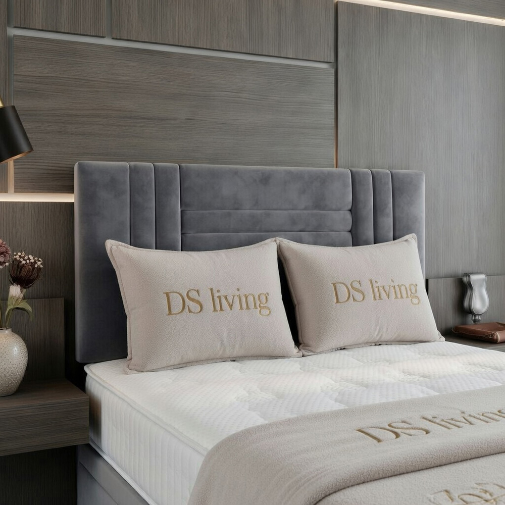 DS Living Orion Double Silver Plush Ottoman Bed Image 3