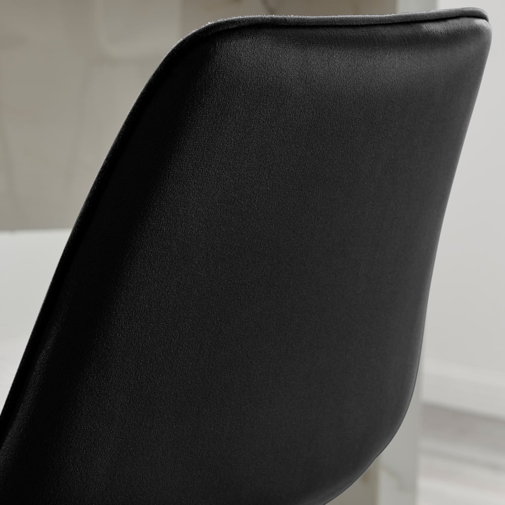 Furniturebox Set of 2 Black Velvet Bar Chairs Image 3