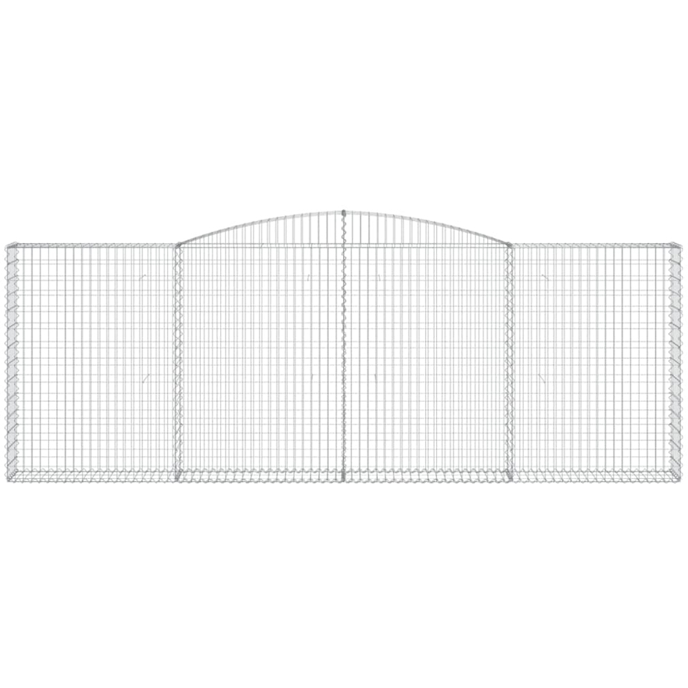 vidaXL Silver Galvanised Iron Gabion Basket 400 x 30 x 140/160cm 2 Pack Image 2