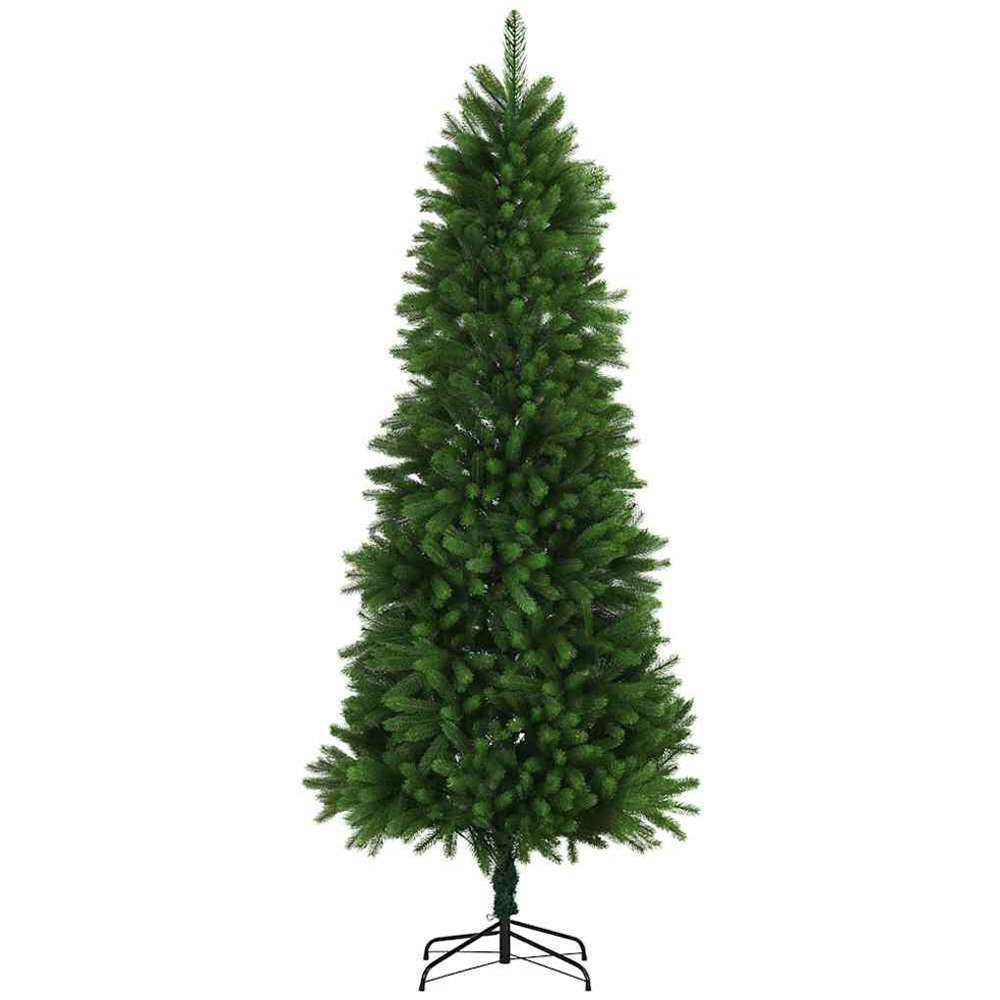 vidaXL Pre-Lit Lilac Baubles Green Artificial Christmas Tree 8ft Image 5
