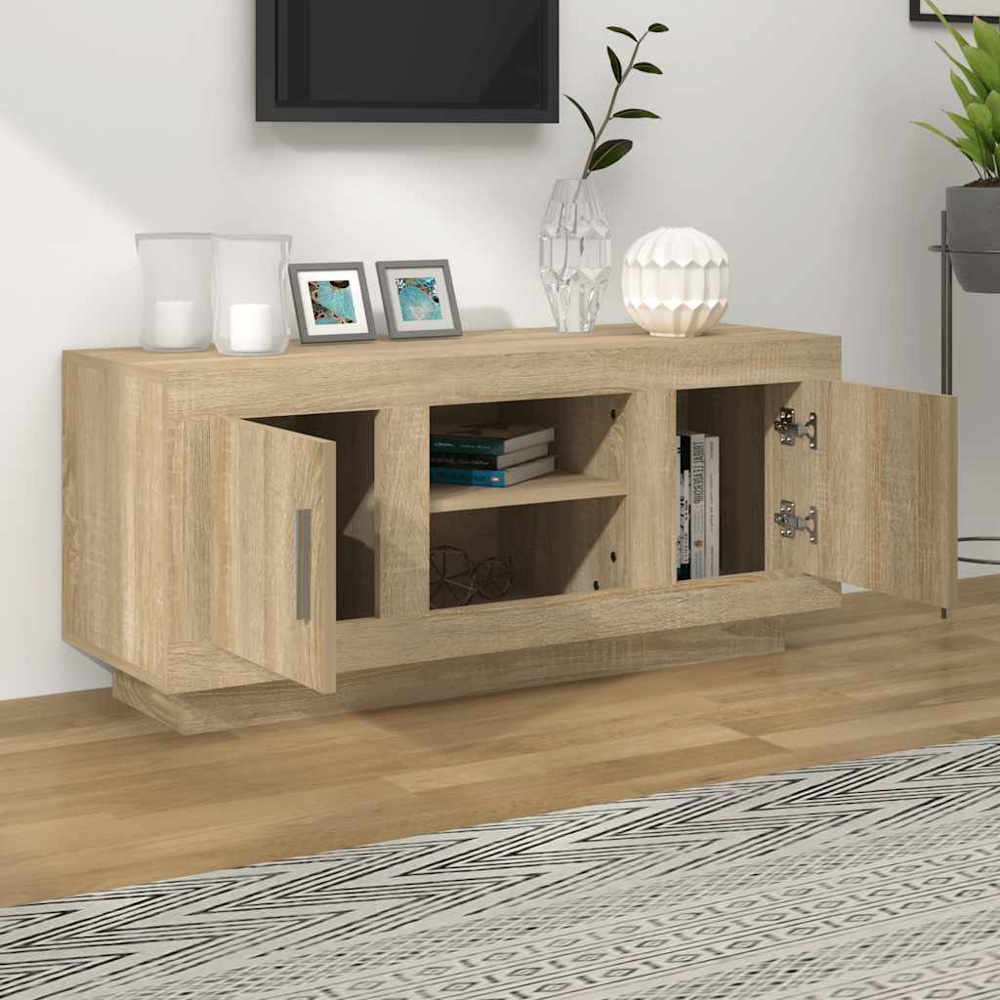 vidaXL 2 Door 2 Shelf Sonoma Oak TV Cabinet Image 3